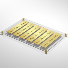 Targa in Plexiglass+ABS colore Gold con testo inciso tipologia 6 Moduli Small