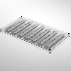 Targa in Plexiglass+ABS colore Silver con testo inciso tipologia 7 Moduli Small