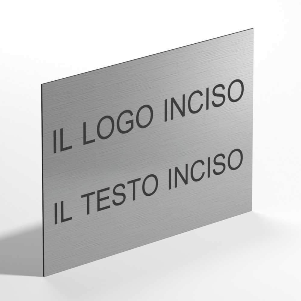 Targa in ABS di ricambio colore Silver con testo inciso tipologia Large
