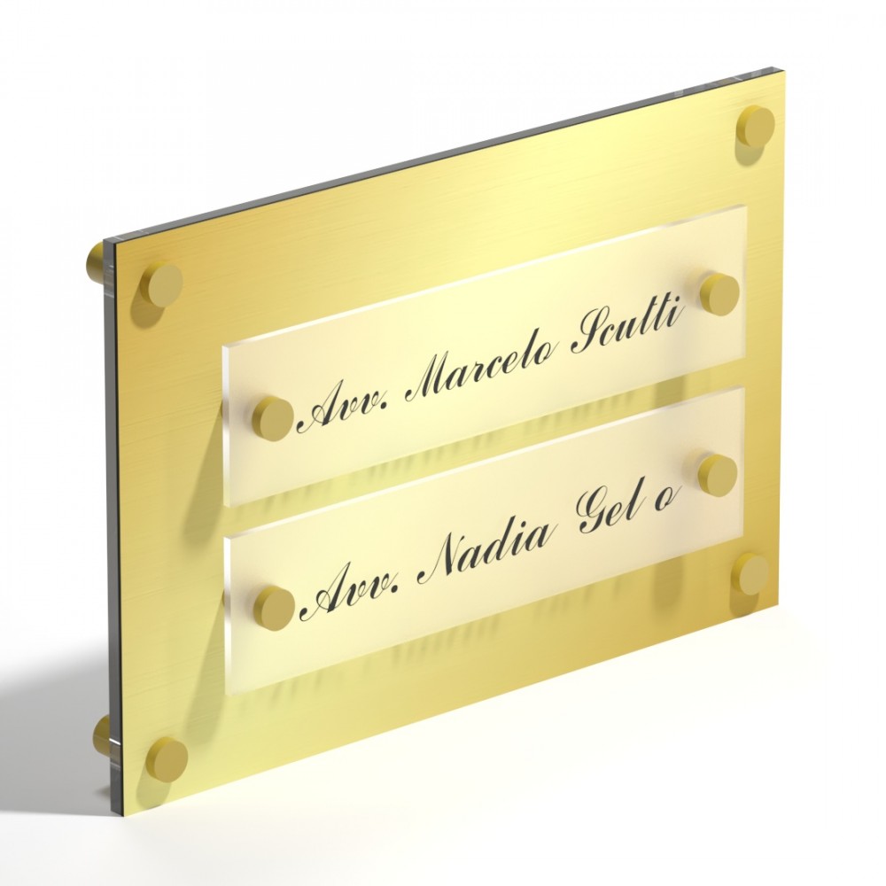 Targa in Plexiglass Stampata colore Gold tipologia 2 Moduli Small