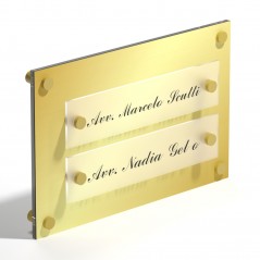 Targa in Plexiglass Stampata colore Gold tipologia 2 Moduli Small