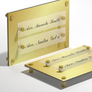 Targa in Plexiglass Stampata colore Gold tipologia 2 Moduli Small
