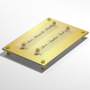 Targa in Plexiglass Stampata colore Gold tipologia 2 Moduli Small