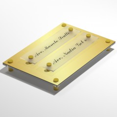 Targa in Plexiglass Stampata colore Gold tipologia 2 Moduli Small