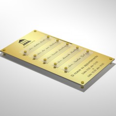 Targa in Plexiglass Stampata e Incisa colore Gold tipologia 5 Moduli Small