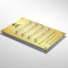 Targa in Plexiglass Stampata e Incisa colore Gold tipologia 4 Moduli Small