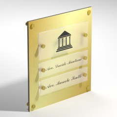 Targa in Plexiglass Stampata colore Gold tipologia 1 + 2 Moduli Small