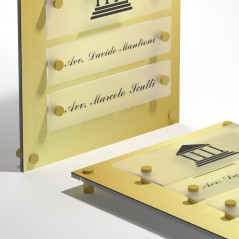 Targa in Plexiglass Stampata colore Gold tipologia 1 + 2 Moduli Small