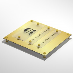Targa in Plexiglass Stampata colore Gold tipologia 1 + 2 Moduli Small