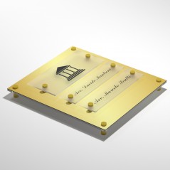 Targa in Plexiglass Stampata colore Gold tipologia 1 + 2 Moduli Small