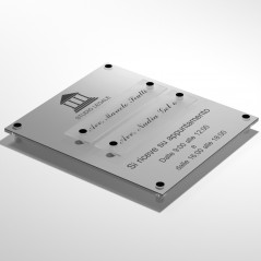 Targa in Plexiglass Stampata e Incisa colore Silver tipologia 2 Moduli Small
