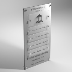 Targa in Plexiglass Stampata colore Silver tipologia 1 + 4 Moduli Small