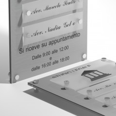 Targa in Plexiglass Stampata colore Silver tipologia 1 + 4 Moduli Small