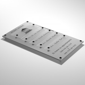Targa in Plexiglass Stampata colore Silver tipologia 1 + 4 Moduli Small