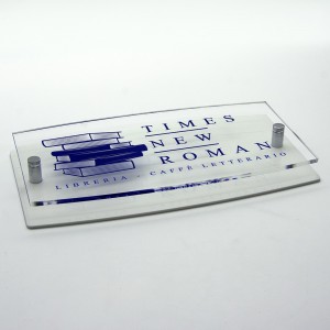 Targa Doppia Lastra in Plexiglass Bianca e Trasparente Stampata Ellisse Moderna