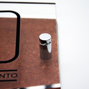 Targa Doppia Lastra in Alluminio Composito Corten e Plexiglass Trasparente Stampata Ellisse Moderna