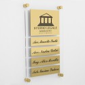 Targa in Plexiglass+ABS colore Gold con testo inciso tipologia 1+4 Large+Small