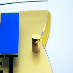 Targa Doppia Lastra in Plexiglass Gold e Trasparente Stella a 4 Punte