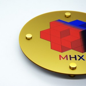 Targa in Plexiglass Gold Stampata Circolare
