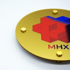 Targa in Plexiglass Gold Stampata Circolare