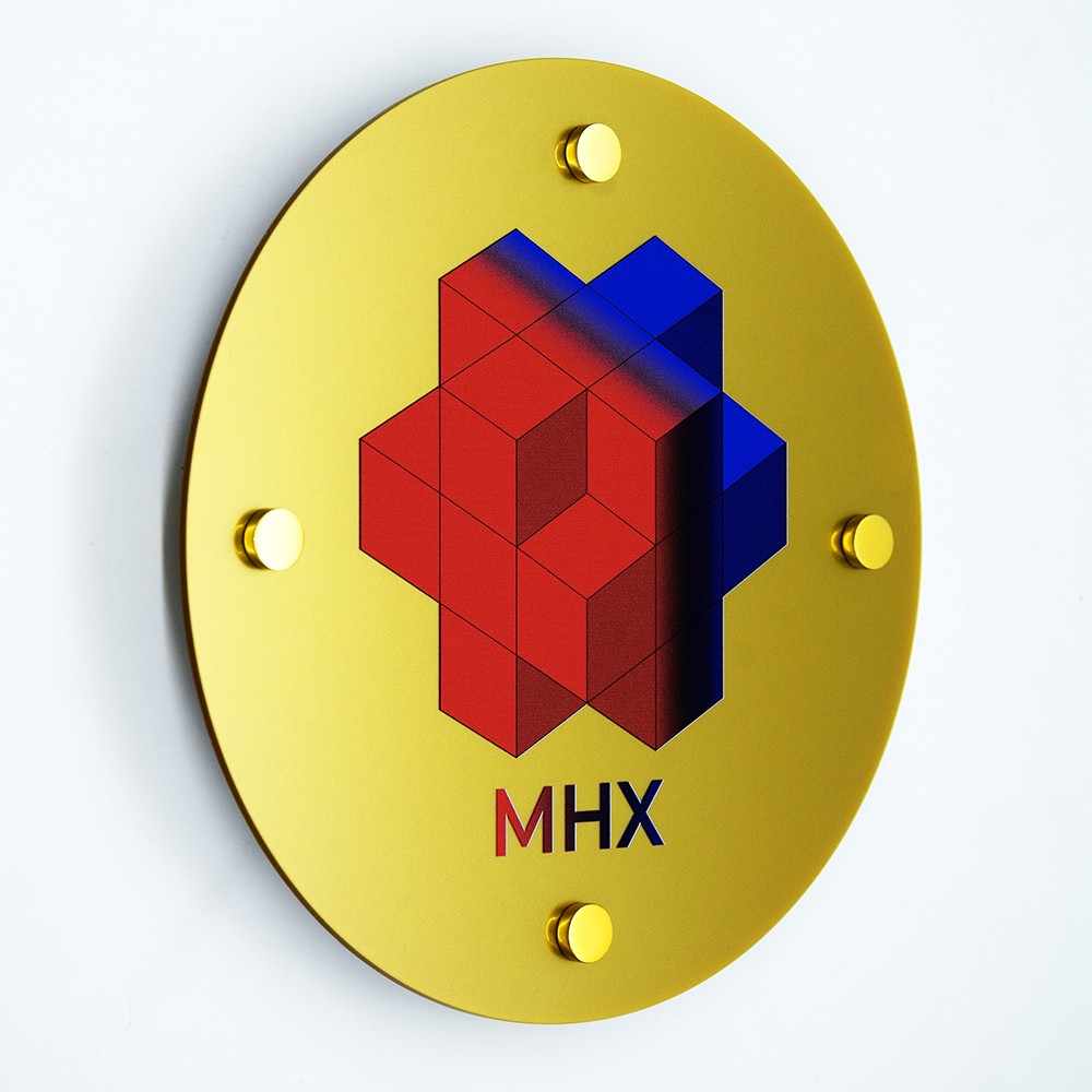 Targa in Plexiglass Gold Stampata Circolare