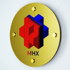 Targa in Plexiglass Gold Stampata Circolare