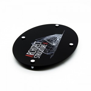 Targa in Plexiglass Nero Lucido Stampata Ellisse