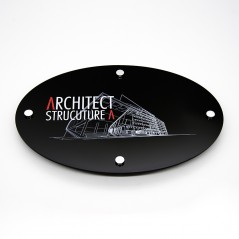 Targa in Plexiglass Nero Lucido Stampata Ellisse