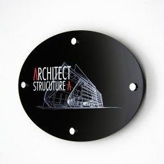 Targa in Plexiglass Nero Lucido Stampata Ellisse