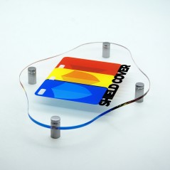 Targa in Plexiglass Trasparente Stampata Rombo Arrotondato