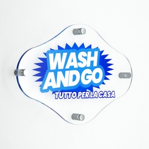 Targa in Plexiglass Trasparente Stampata Rombo Arrotondato