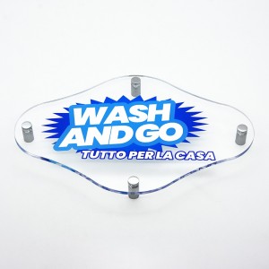 Targa in Plexiglass Trasparente Stampata Rombo Arrotondato