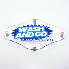 Targa in Plexiglass Trasparente Stampata Rombo Arrotondato