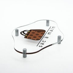 Targa in Plexiglass Trasparente Stampata Rombo Arrotondato