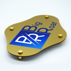Targa in Plexiglass Gold Stampata Rombo Arrotondato