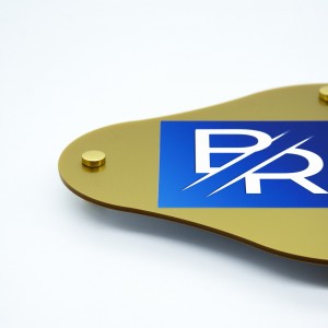 Targa in Plexiglass Gold Stampata Rombo Arrotondato