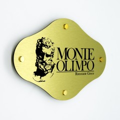 Targa in Alluminio Composito Oro Spazzolato Stampata Rombo Arrotondato