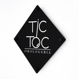 Targa in Plexiglass Nero Opaco Stampata Rombo