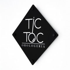 Targa in Plexiglass Nero Opaco Stampata Rombo