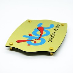 Targa in Alluminio Composito Oro Spazzolato Stampata Impero