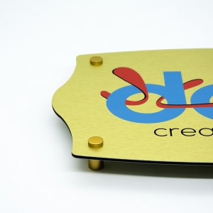 Targa in Alluminio Composito Oro Spazzolato Stampata Impero