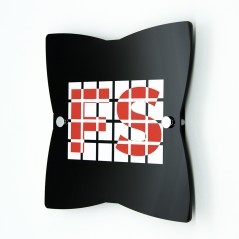 Targa in Plexiglass Nero Lucido Stampata Stella 4 Punte