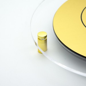 Targa in ABS Classic Gold Incisa con Bordo 25 mm in Plexiglass Trasparente tipologia Circolare