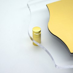 Targa in ABS Classic Gold Incisa con Bordo 25 mm in Plexiglass Trasparente tipologia Impero