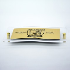 Targa in ABS Classic Gold Incisa con Bordo 25 mm in Plexiglass Trasparente tipologia Bandiera