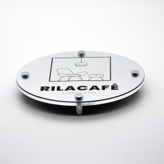 Targa in ABS Classic Silver Incisa con Pannello in Plexiglass Trasparente tipologia Circolare