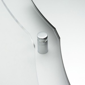 Targa in ABS Classic Silver Incisa con Bordo 25 mm in Plexiglass Trasparente tipologia Stella 4 Punte