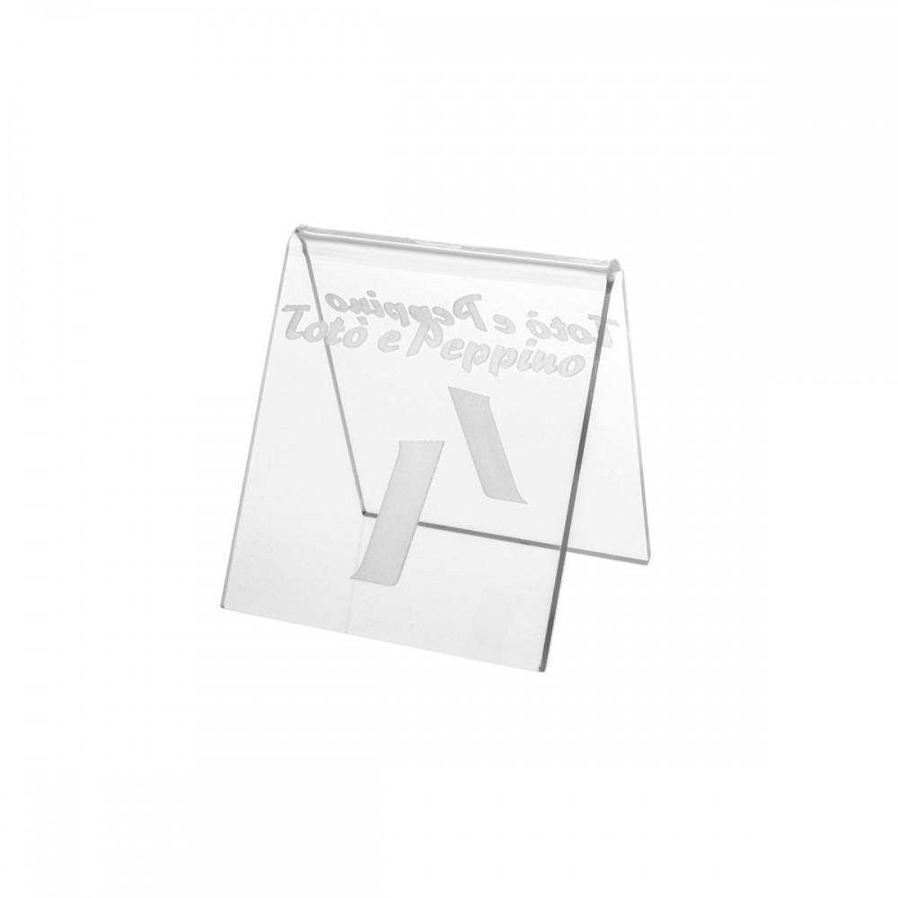 Segnaposti in plexiglass trasparente - Misure: 8 x 8 x H8 incisione piena