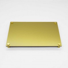 Targa Neutra in Plexiglass Gold tipologia Quadrata o Rettangolare