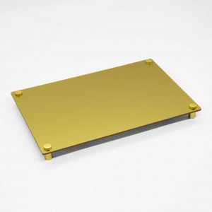 Targa Neutra in Plexiglass Gold tipologia Quadrata o Rettangolare